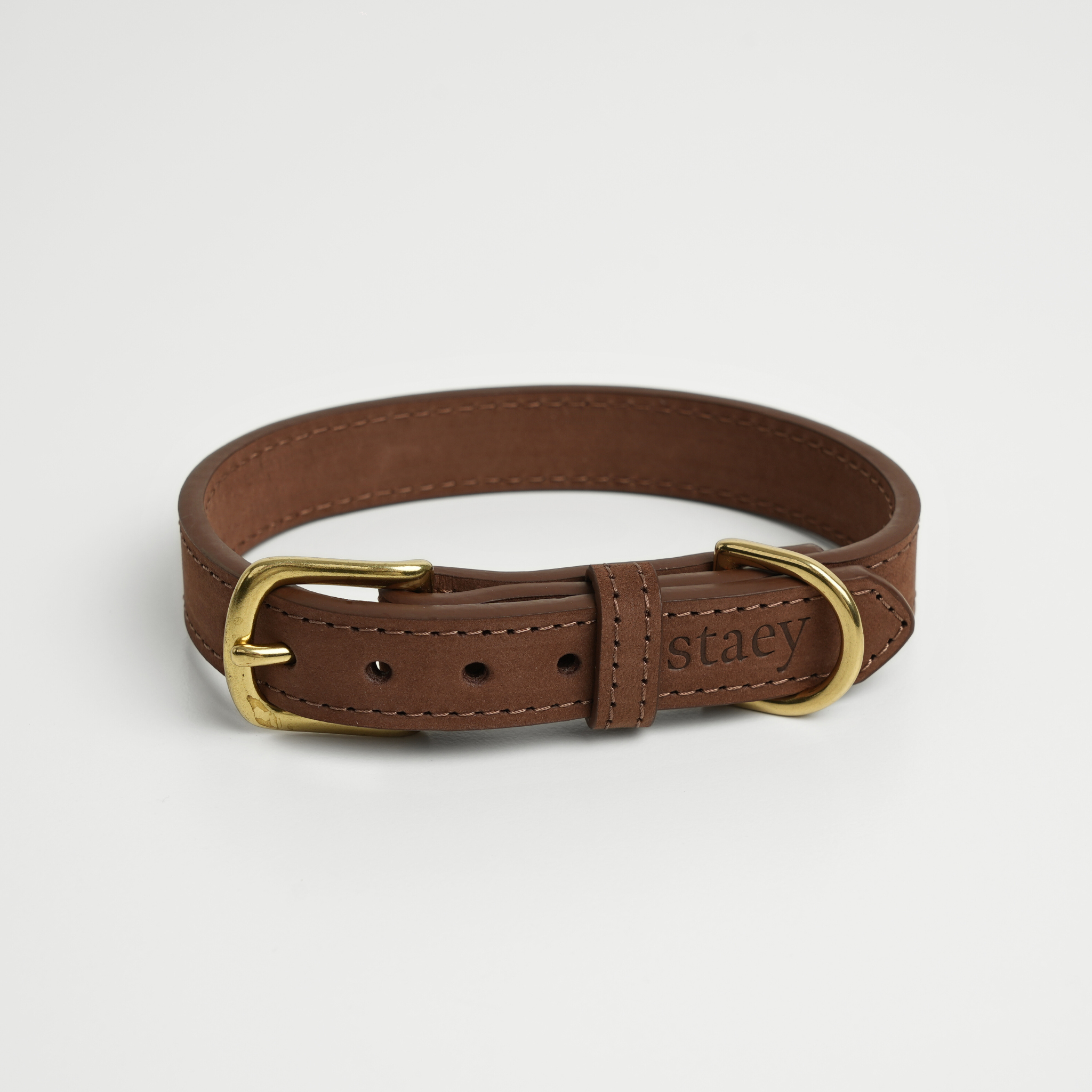 Grace Leather Dog Collar | Chestnut